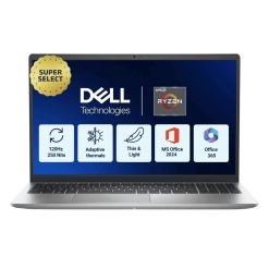 Buy Dell Inspiron 15 Ryzen 7 Laptop in India with Ryzen 7 7730U, 16GB RAM, 512GB SSD, 15.6-inch FHD 120Hz display, Windows 11, and Office 2024.